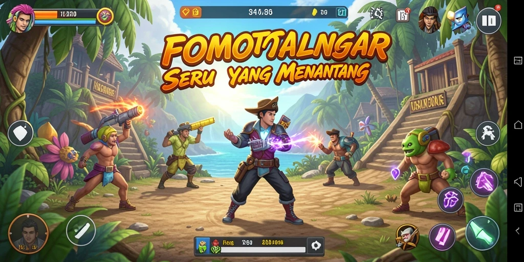 Screenshot gameplay FOMOTOTO yang menunjukkan aksi petualangan seru.
