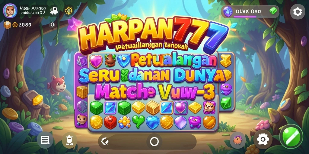 Tampilan gameplay seru dari HARAPAN777, aksi match-3 yang memikat.