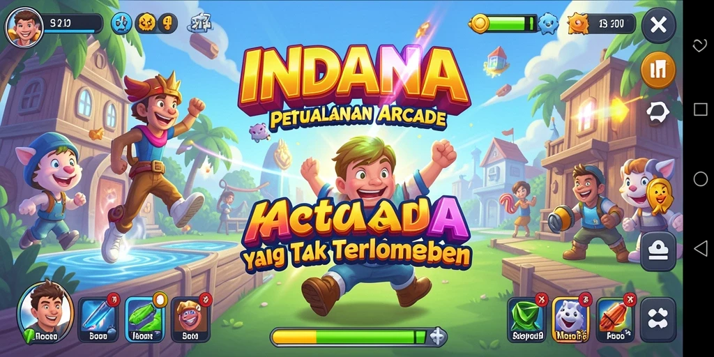 Tampilan gameplay seru dan penuh warna di INDAAA.