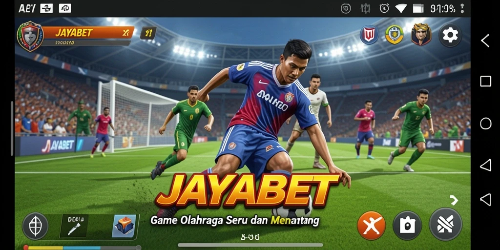 Tampilan gameplay JAYABET dengan aksi olahraga yang menarik.