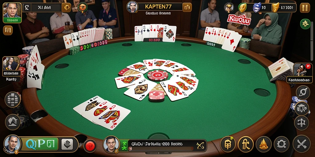 Tampilan menarik dari gameplay QiuQiu di KAPTEN77.