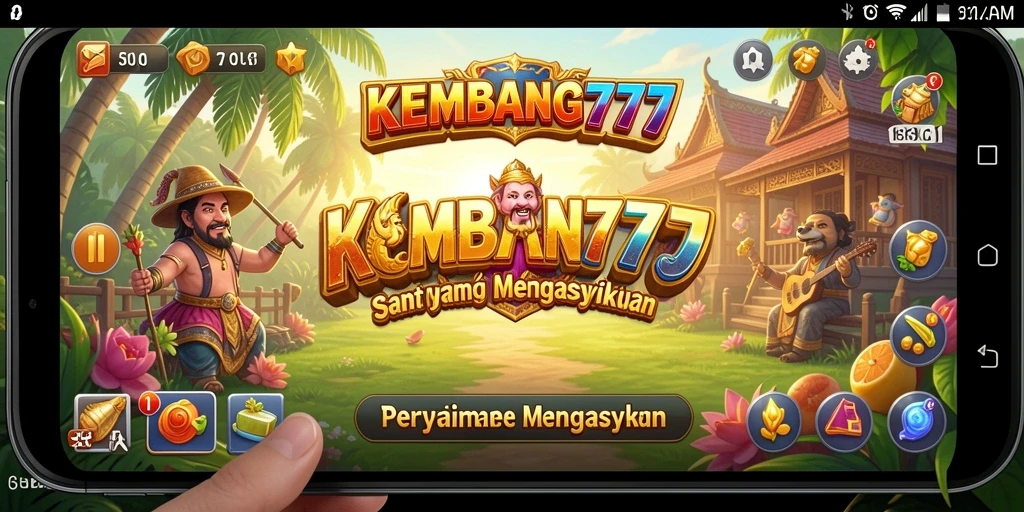 Tampilan gameplay KEMBANG777 yang menarik dan penuh warna.