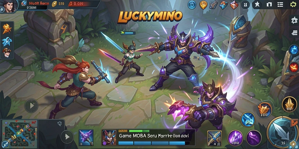 Tampilan gameplay LUCKYMINO yang intens dan menarik.