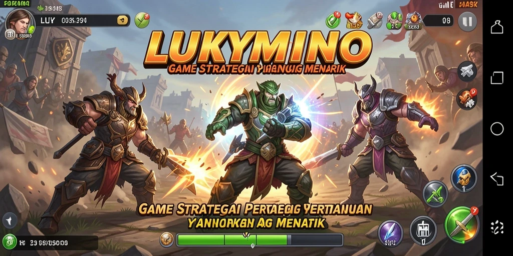 Gameplay LUKYMINO yang mendebarkan dengan pertempuran strategis.