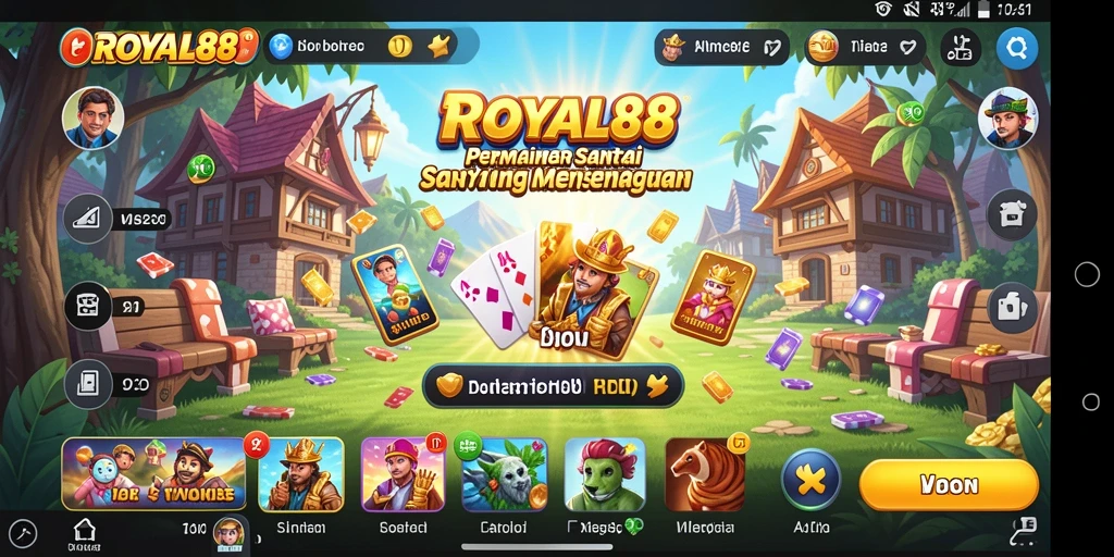 Screenshot gameplay ROYAL88 yang penuh warna dan menyenangkan.